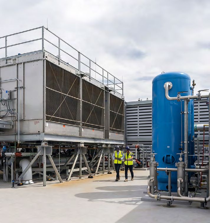 Cooling towers at an Applied Materials facility